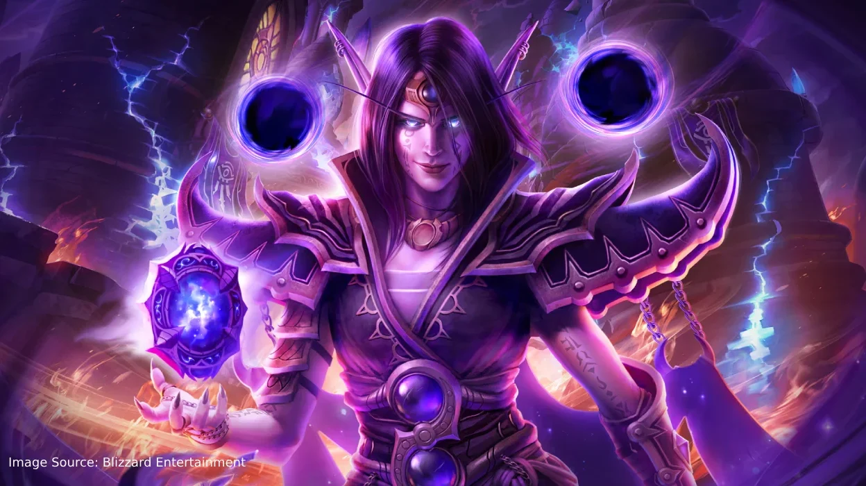 Official key art for World of Warcraft: The War Within expansion, featuring diverse characters and a foreboding underground landscape